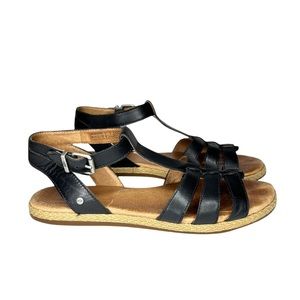UGG Australia black ankle T-Strap sandals